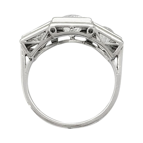 Bague 50 Bague art déco "trilogie" sertie de diamants sur platine. 58 Facettes 31371