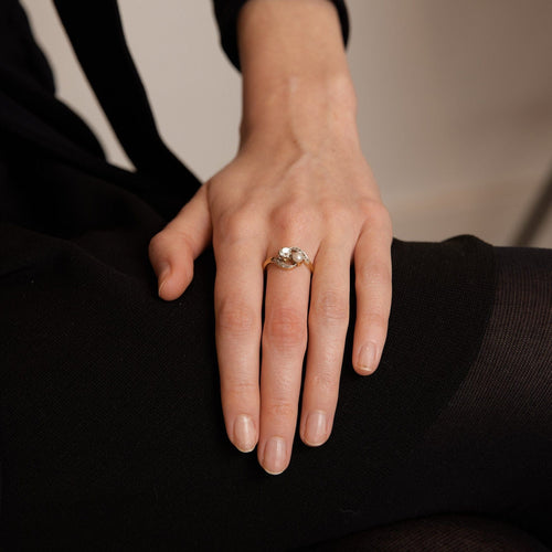 Bague 54 Bague Toi & Moi Perle et Diamants 58 Facettes