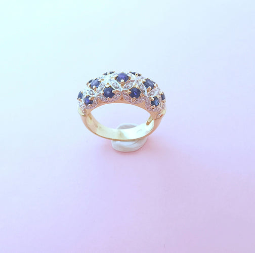 Bague 56.5 Bague Jonc Or Saphirs et Diamants 58 Facettes AA 1633