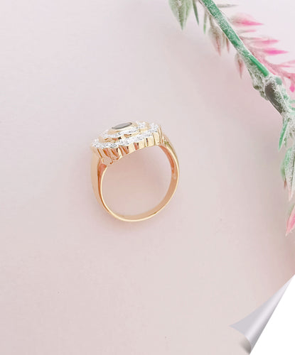 Bague 54.5 Bague Saphir Diamants Or Deux Tons 58 Facettes AA 1520