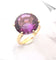 Bague 54.5 Solitaire améthyste, or jaune 58 Facettes AA 1560