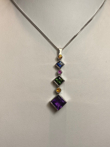 Pendentif Pendentif Arlequin Améthyste Rubis Diamants 58 Facettes 002.151