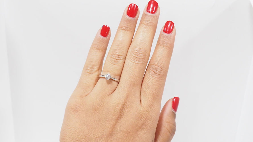 Bague 55 Bague Solitaire Diamant 0,51ct Or Blanc 58 Facettes 32293