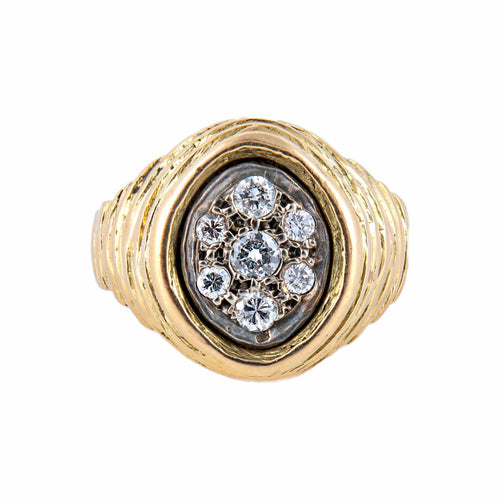 Bague 47 Bague Chevalière Diamants 58 Facettes