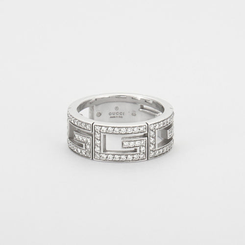 Bague 54 GUCCI - bague or gris, diamants 58 Facettes HS22167