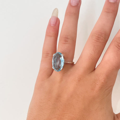 Bague 55 Bague Topaze bleue 58 Facettes