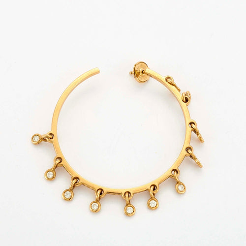 Boucles d'oreilles Dior - Coquine - Créoles or jaune et diamants 58 Facettes