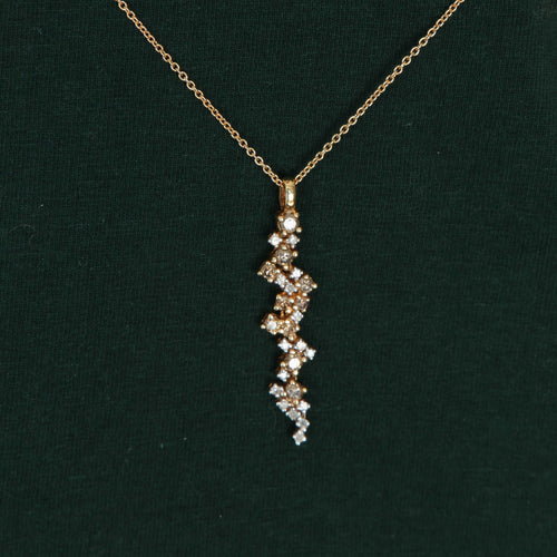 Collier Collier or jaune, diamants bruns et blancs 58 Facettes P1L14