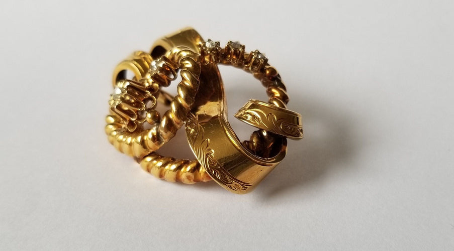 Broche Broche époque Napoléon III Or jaune Diamants 58 Facettes