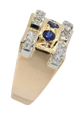 Bague BAGUE TANK SAPHIRS ET DIAMANTS 58 Facettes 041991