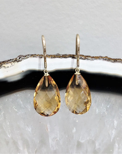 Boucles d'oreilles Boucles d'oreilles citrines goutte briolette 58 Facettes 1-847/4