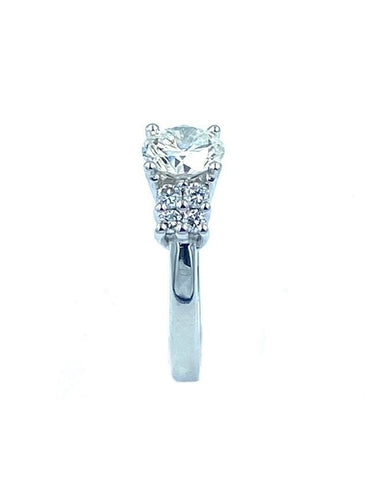 Bague Solitaire or blanc, diamants 58 Facettes