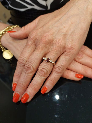 Bague BAGUE MODERNE RUBIS ET DIAMANTS 58 Facettes 066871