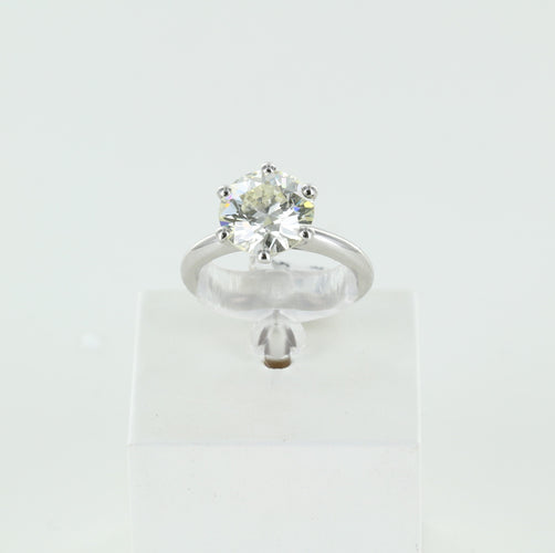 Bague Solitaire or blanc diamant de 3.31ct 58 Facettes