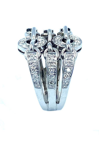 Bague BVLGARI. Collection Astrale, bague or blanc et diamants 58 Facettes