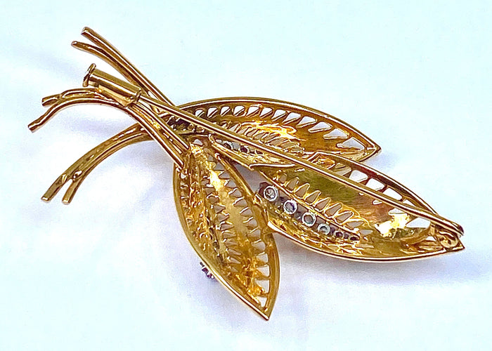 Broche Broche Or jaune Diamants 58 Facettes AB268