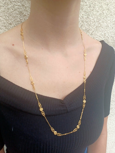 Collier Sautoir Art Nouveau Or Filigrané 58 Facettes 3074/1