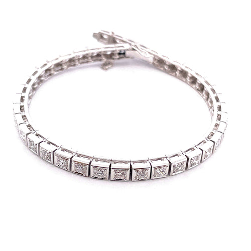 Bracelet Bracelet tennis  diamants et or blanc 58 Facettes