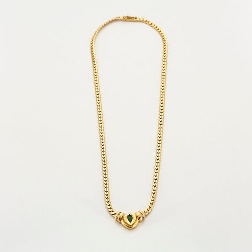 Collier FRED – Collier Coeur Emeraude Diamants 58 Facettes