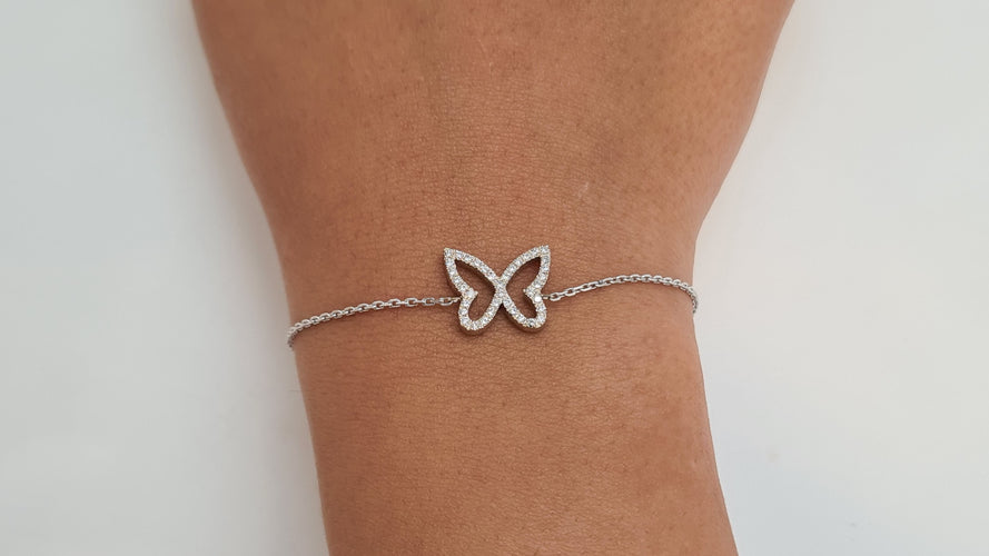 Bracelet Bracelet papillon en Or blanc & diamants 58 Facettes