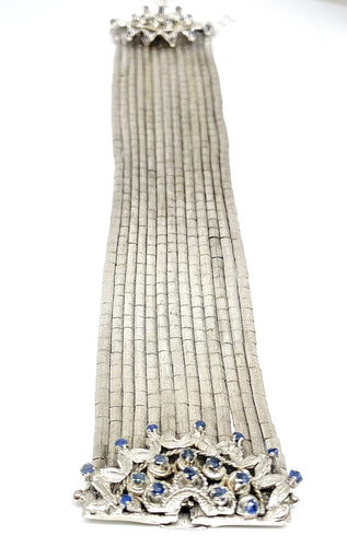 Bracelet Bracelet vintage en or blanc, saphirs 58 Facettes