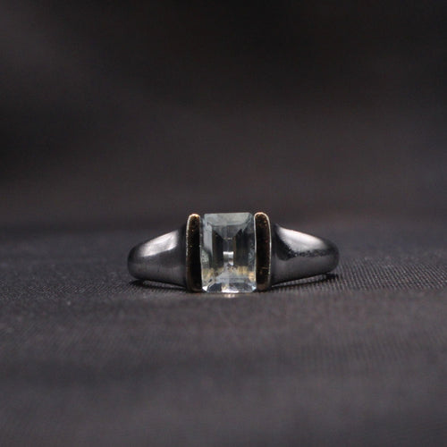 Bague Bague rectangulaire aigue-marine 58 Facettes