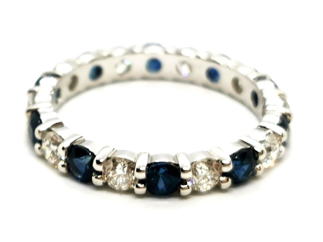 Bague 54 Bague Alliance Or blanc Saphir 58 Facettes 1835765CN