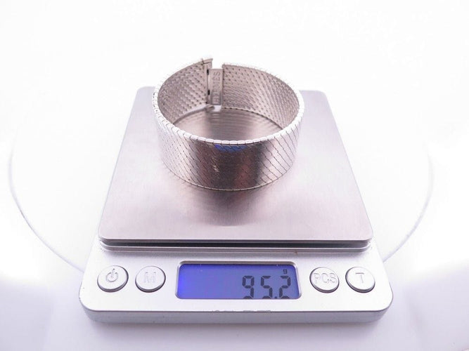 Bracelet bracelet HERMES manchette maille miroir 19 argent 925 58 Facettes 257681