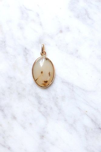Pendentif Pendentif vintage or rose et agate dendritique 58 Facettes