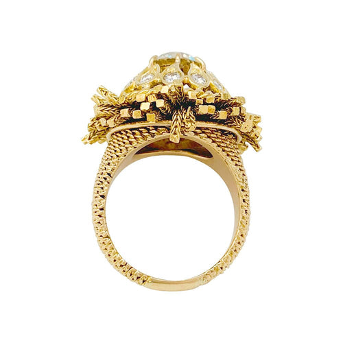 Bague 55 Bague Sterlé en or jaune et diamants. 58 Facettes 31575