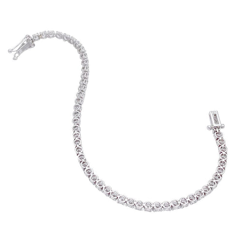 Bracelet Bracelet ligne diamants en or blanc. 58 Facettes 32160