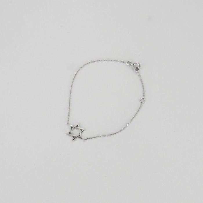 Bracelet Bracelet étoile de David or blanc 58 Facettes