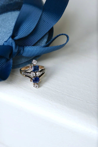 Bague Bague marquise saphirs et diamants 58 Facettes