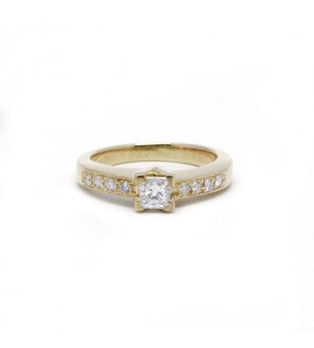 Bague 53 / Jaune / Or 750 Bague Solitaire Diamant 0.43 carat 58 Facettes 210081R