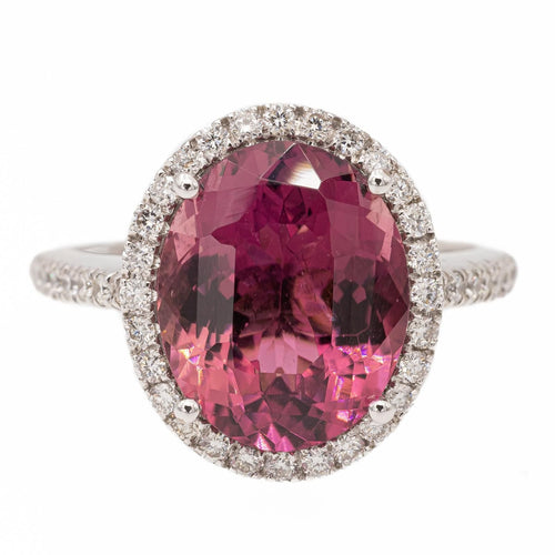 Bague 54 Bague Or blanc Tourmaline rose 58 Facettes 2543096CN