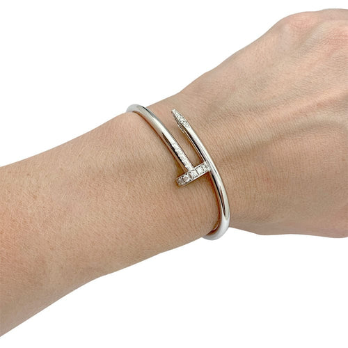 Bracelet Bracelet Cartier, "Juste un clou", or blanc et diamants 58 Facettes 31982