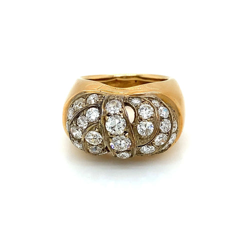 Bague 56 Bague Art Déco Diamants Or Argent 58 Facettes