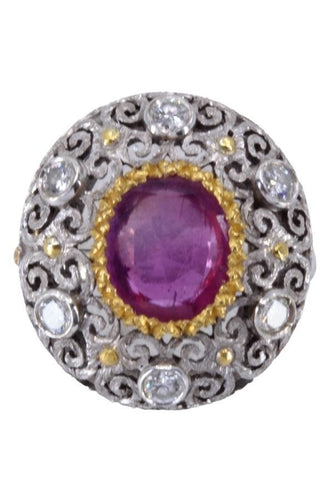 Bague BAGUE ANCIENNE RUBIS ET DIAMANTS 58 Facettes 066491
