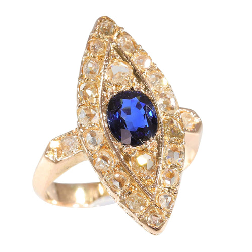 Bague 52 Bague marquise diamants saphir 58 Facettes 23271-0290