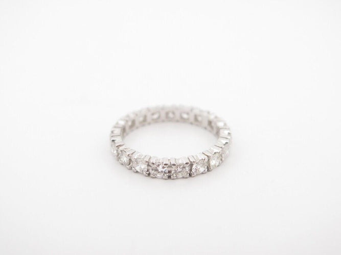 Bague 55 bague alliance t55 en or blanc 18k pavage complet 18 diamants 1.7ct 58 Facettes 252656