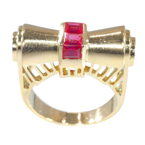 Bague 56 Bague vintage or, rubis 58 Facettes 22349-0250