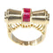 Bague 56 Bague vintage or, rubis 58 Facettes 22349-0250