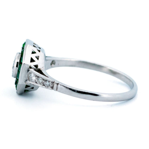 Bague 55.5 Bague Diamant, Émeraude, Platine 58 Facettes 76851EBEDE004A599DCA71647E815FCF