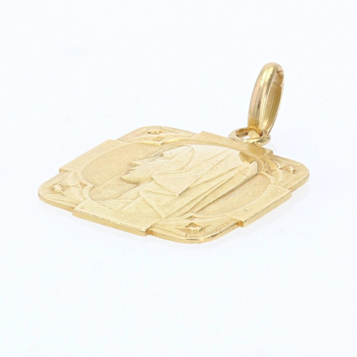 Pendentif Médaille carrée Vierge or jaune 58 Facettes 17-011A