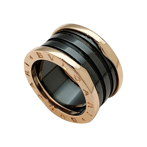 Bague 53 Bague Bulgari, "B.Zero1", or rose et céramique. 58 Facettes 30729