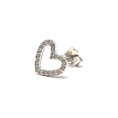 Boucles d'oreilles Boucle d'oreille cœur Diamants Or 58 Facettes