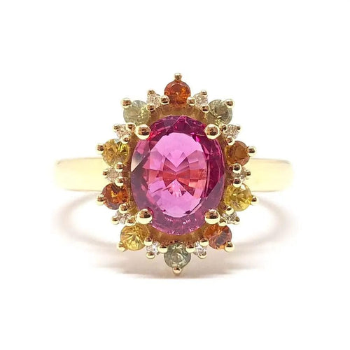 Bague Bague saphir rose, saphirs, diamants 58 Facettes