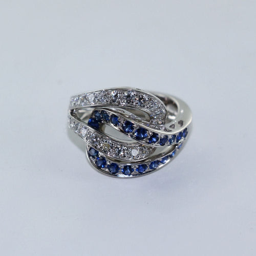 Bague Bague entrelacée saphirs et diamants 58 Facettes
