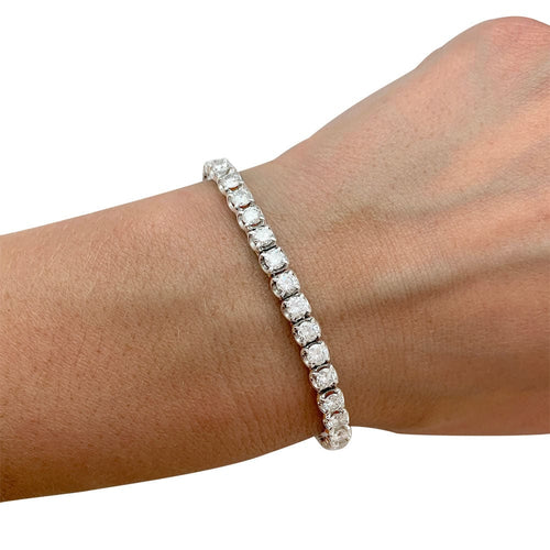 Bracelet Bracelet ligne diamants en or blanc. 58 Facettes 31364