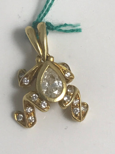 Pendentif Petite grenouille avec diamants 58 Facettes